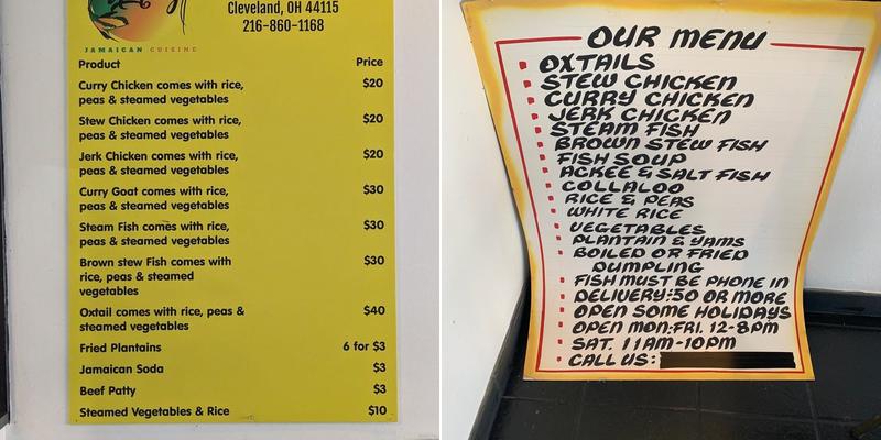 Unruly Jamaican Cuisine Menu