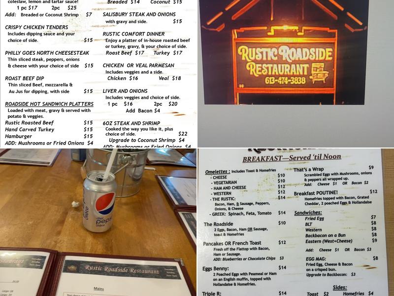 Rustic Roadside Restaurant Menu