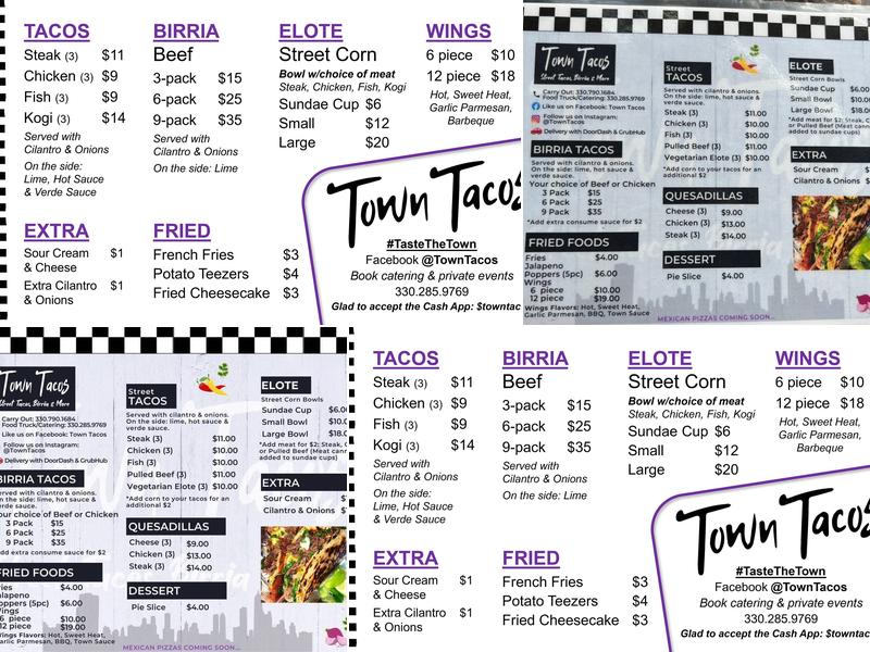 Town Tacos Menu