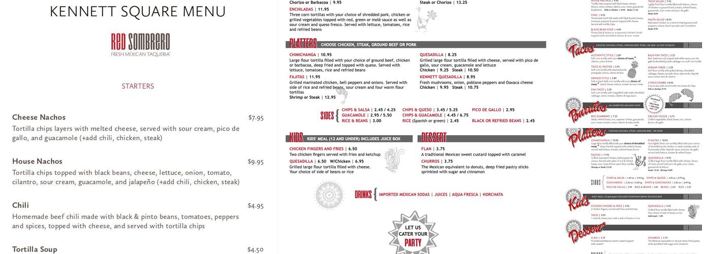 Red Sombrero West Chester Menu