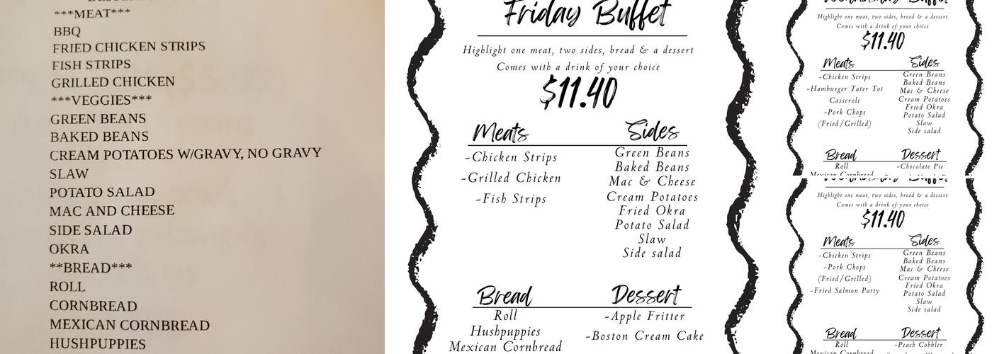 J & V Ole Smokehouse Menu