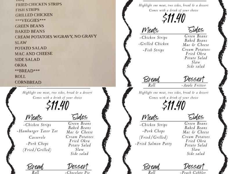 J & V Ole Smokehouse Menu