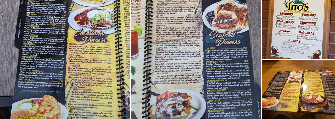 Uncle Tito’s Mexican Grill - Mogadore Menu