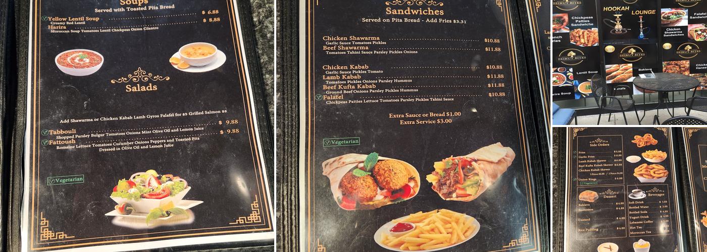 Beirut bites Menu