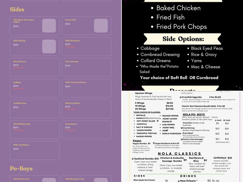 Bite Your Tongue Authentic New Orleans Cuisine Menu