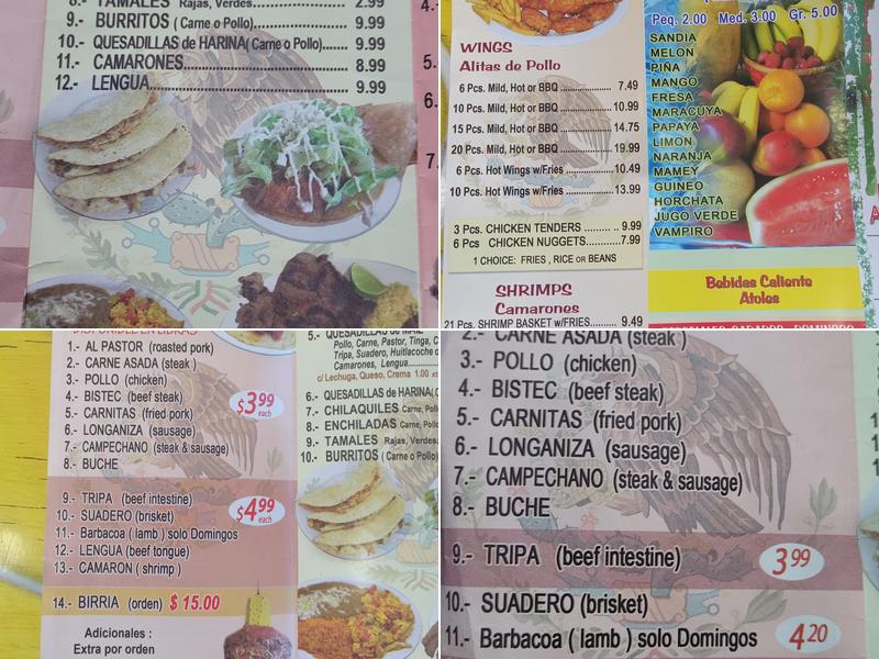 Don taco Menu