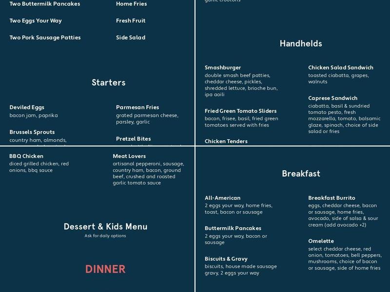 Fiddletree Kitchen & Bar Menu