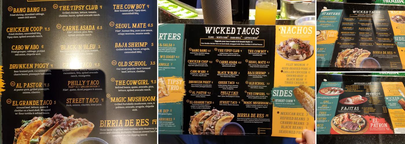 Tipsy Taco Menu