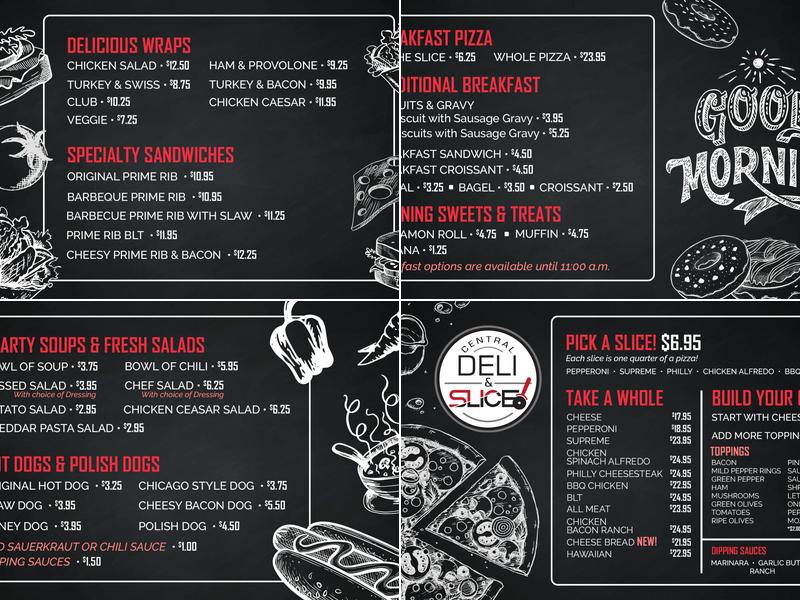 Central deli and slice Menu