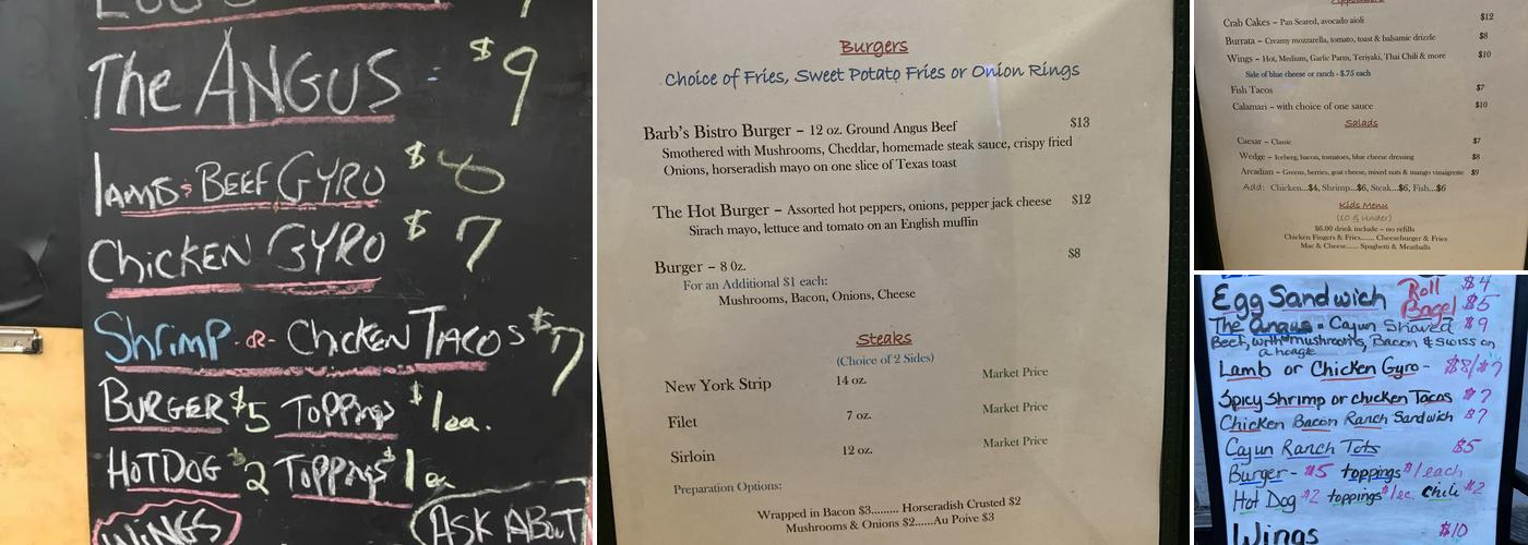 Angus 83 Menu