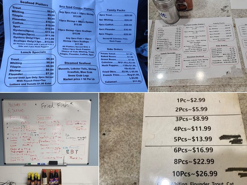 K Seafood Market Menu