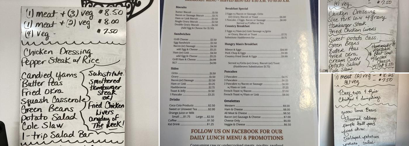 The Dinner Bell Menu