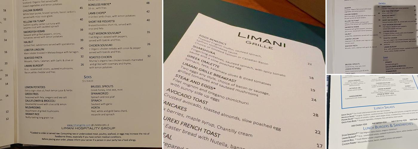 LIMANI GRILLE Menu