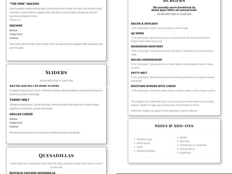 Hot Texas Grills Menu