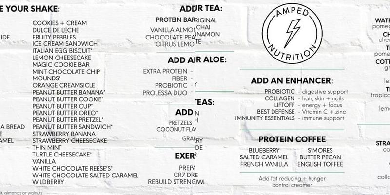 Herbalife Amped Nutrition Menu