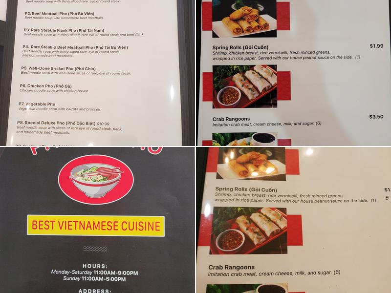 Pham's Pho Menu
