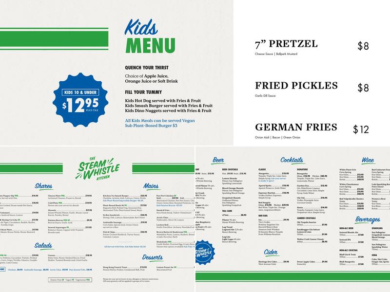 Steam Whistle Kitchen Menu