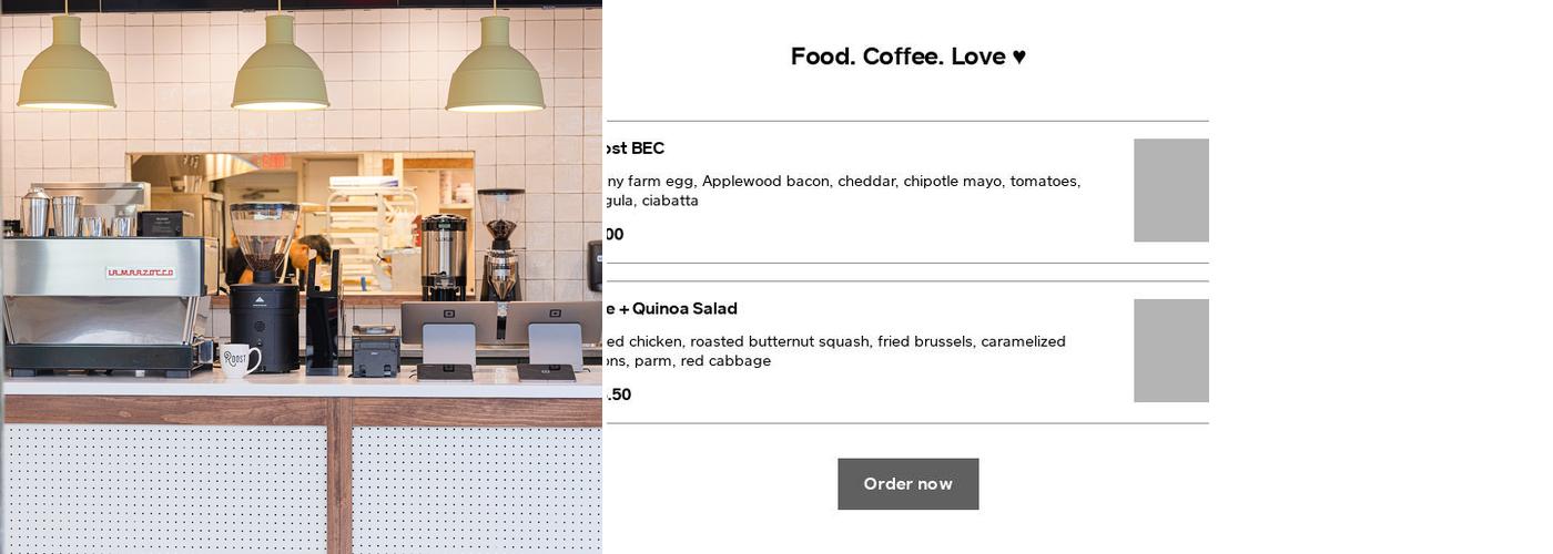 Roost Kitchen + Coffee Menu