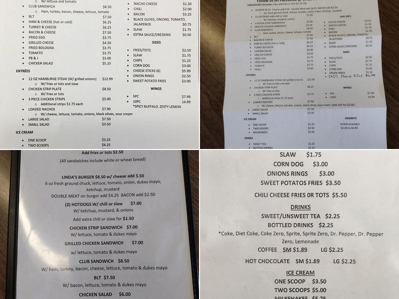 Linda's Place at The Rebel Menu