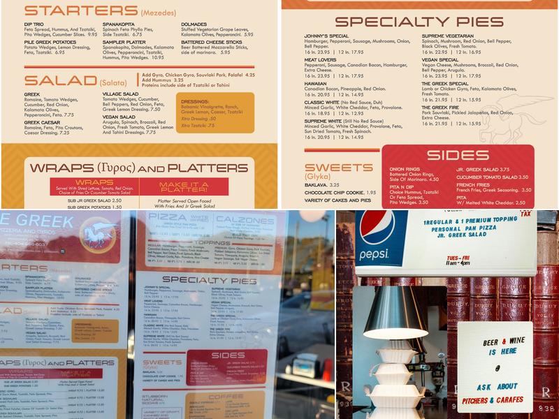 The Greek Pizzeria and Gyros Menu
