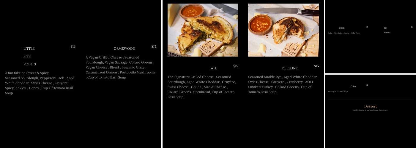 & Cheese Menu