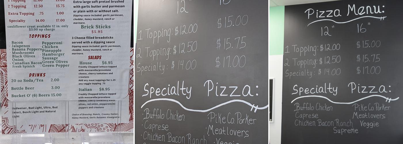 Backdoor Brick Oven Menu