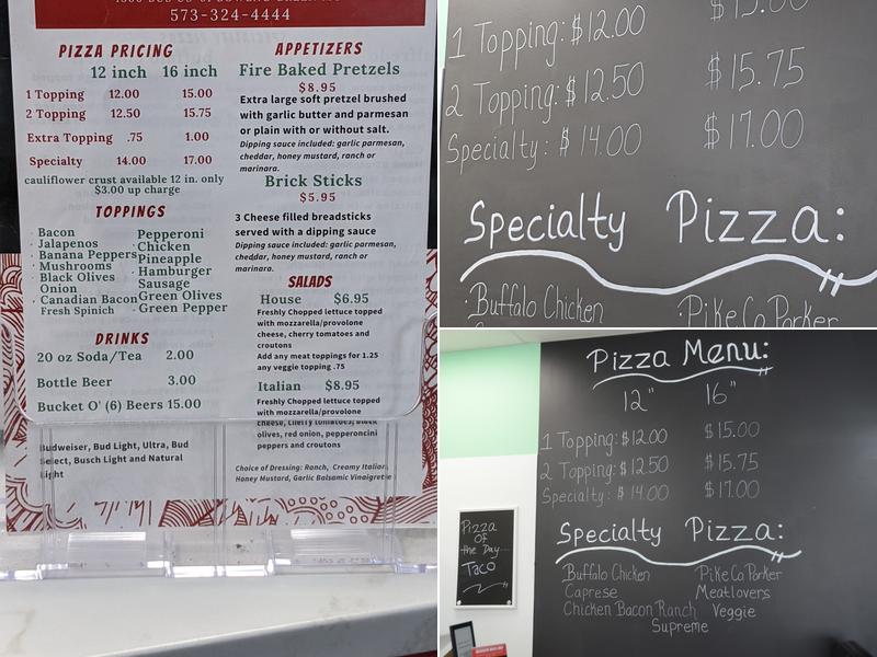 Backdoor Brick Oven Menu