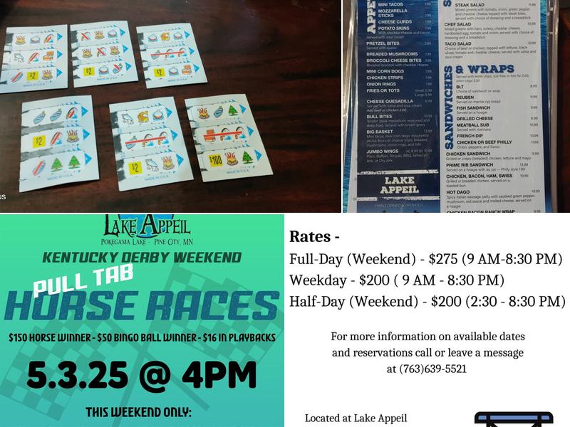 Lake Appeil Menu