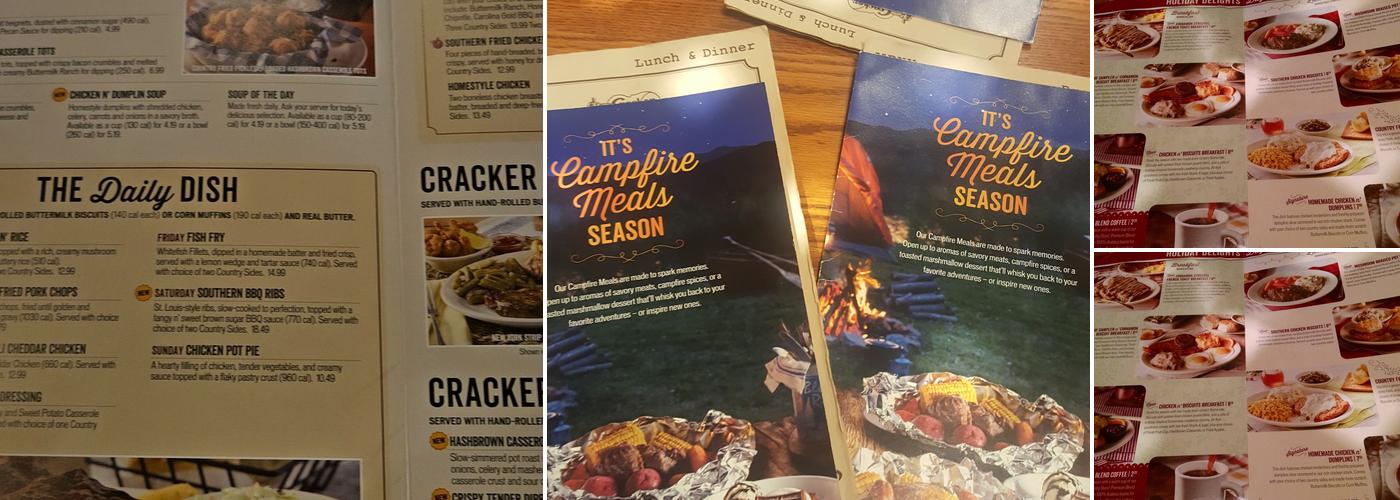 Cracker Barrel Old Country Store Menu