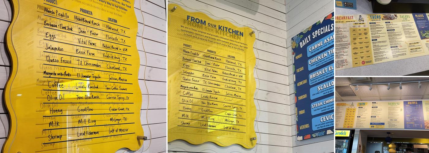 Tacodeli Menu