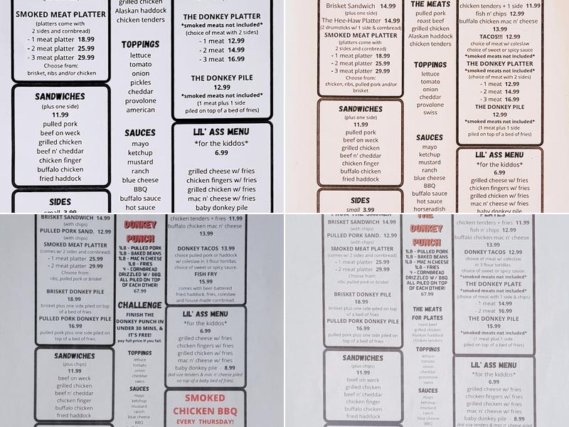 Honky Donkey Grill Menu