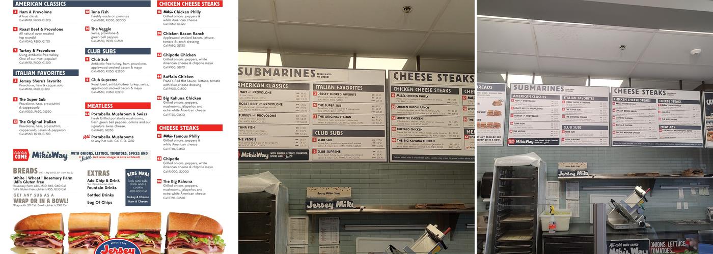 Jersey Mike's Subs Menu