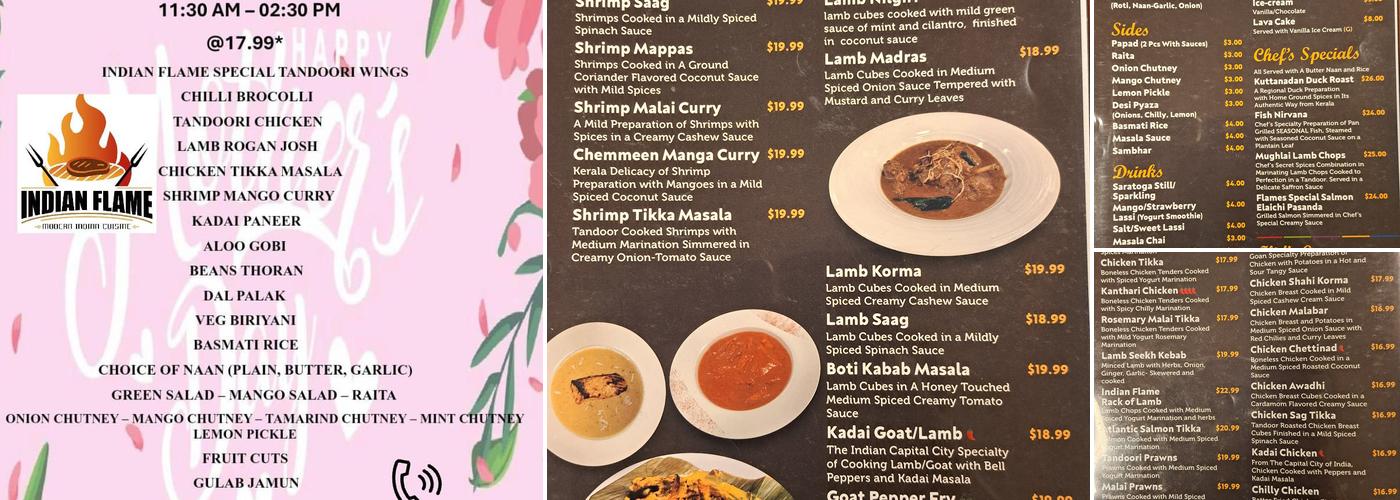 Indian Flame Menu