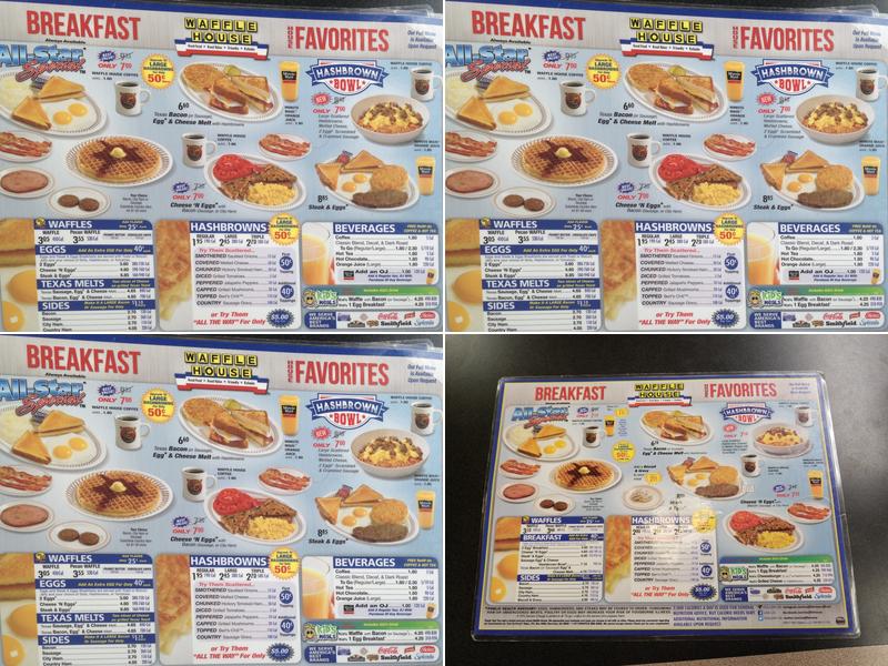 Waffle House Menu
