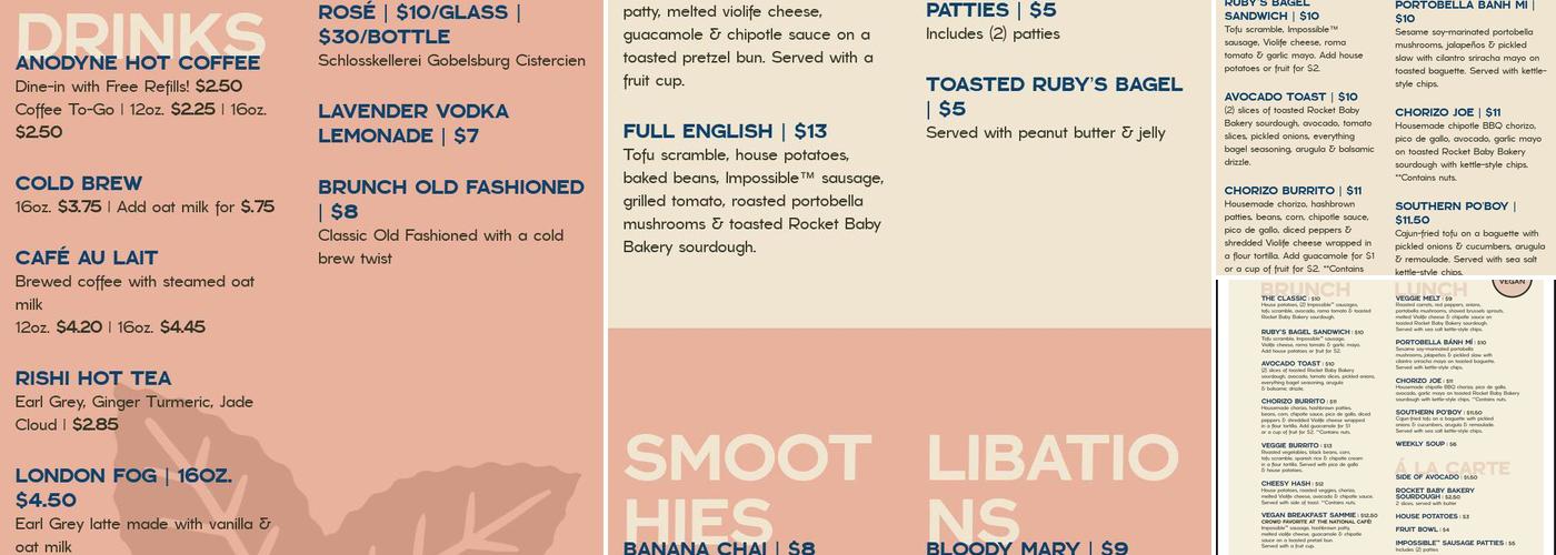 The LaFayette Place Menu