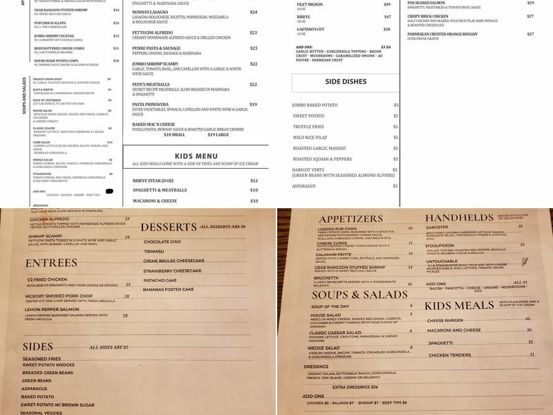 Gaetano's Vault Menu