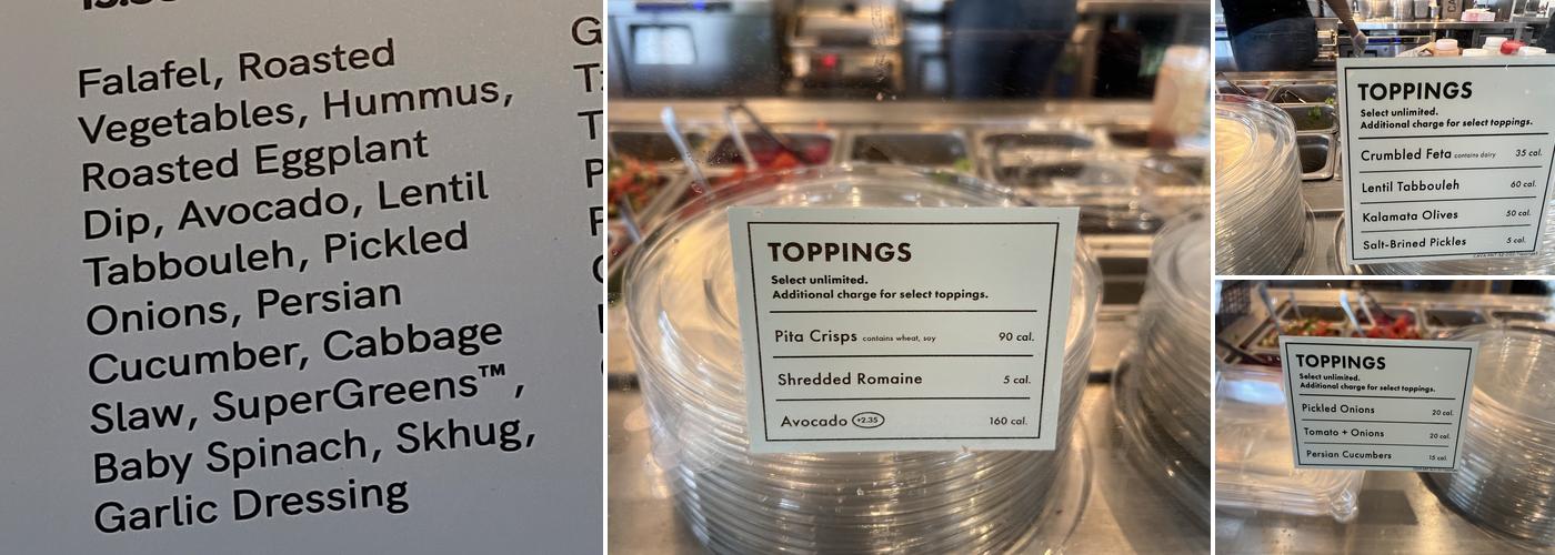 CAVA Menu