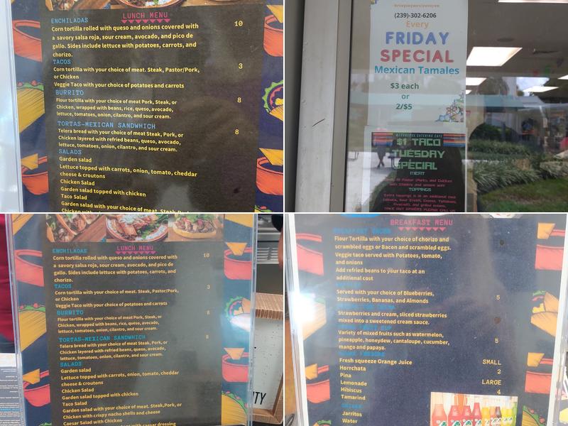 Habaneros Catering Café Menu