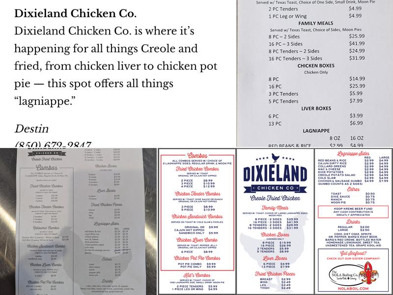 Dixieland Chicken Co. Menu