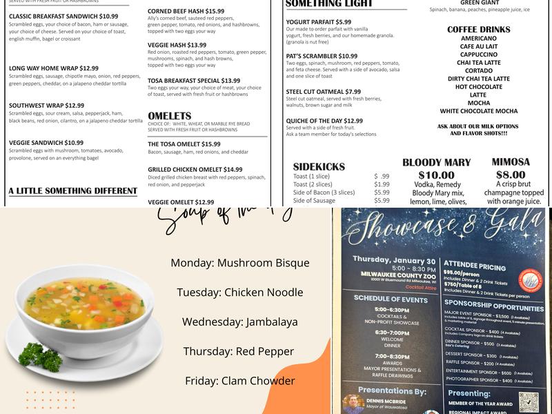Ally's Powerhouse Cafe Menu