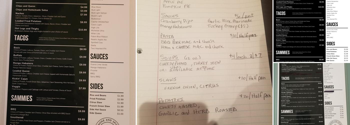 Smoke and Spice Menu