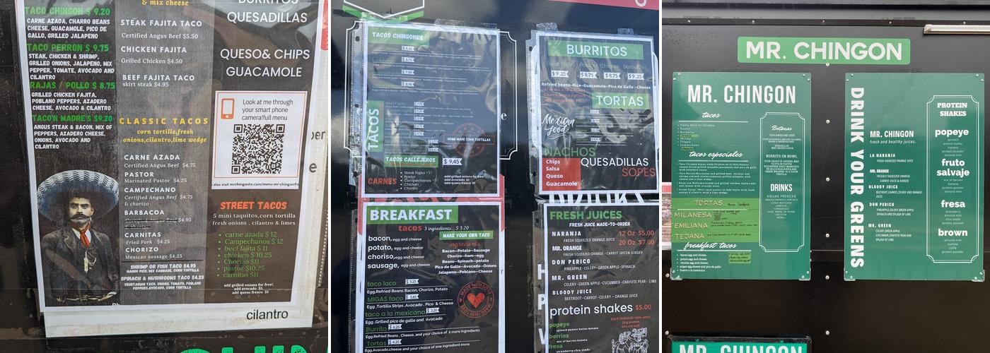 Mr. Chingon Menu