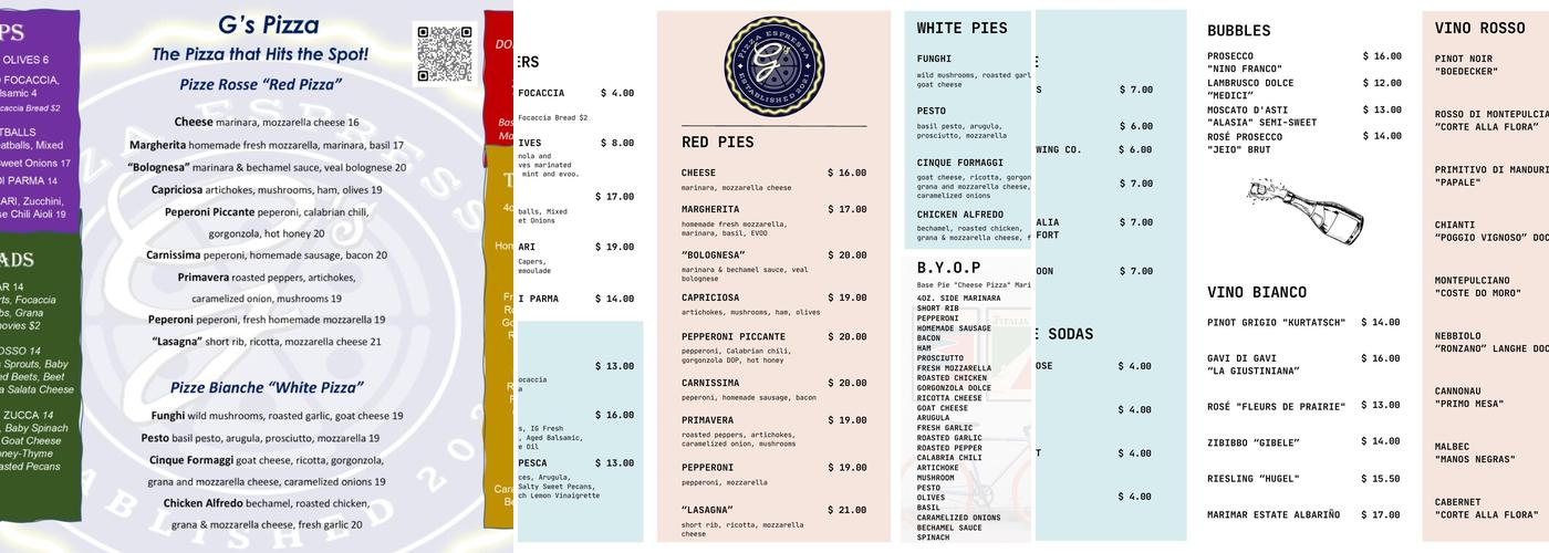 G's Pizza by il Giallo - Sandy Springs Menu