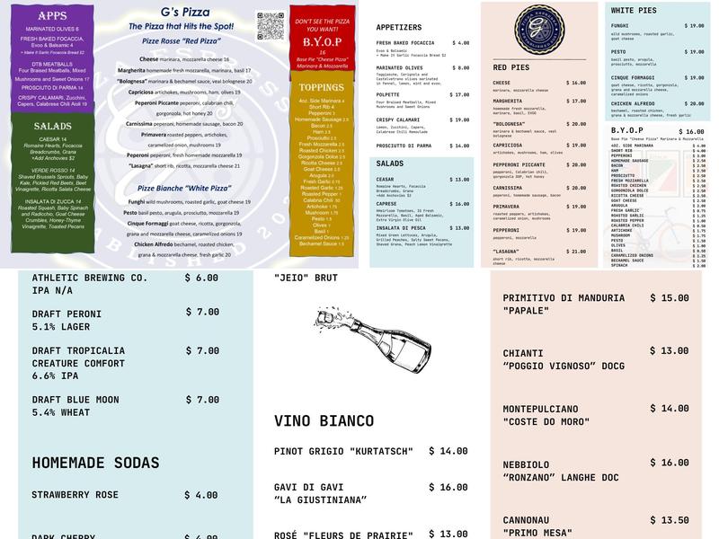 G's Pizza by il Giallo - Sandy Springs Menu