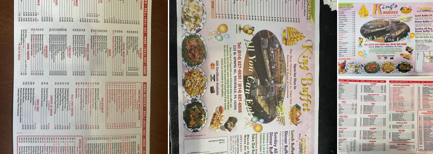 King Buffet Menu