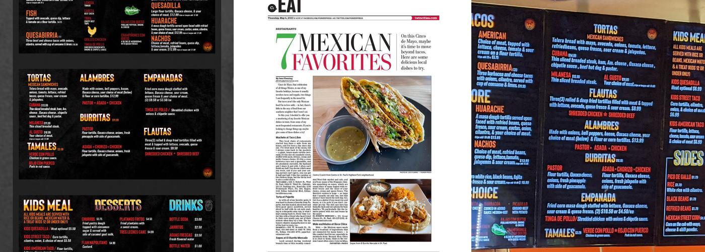 Taco Libre Menu
