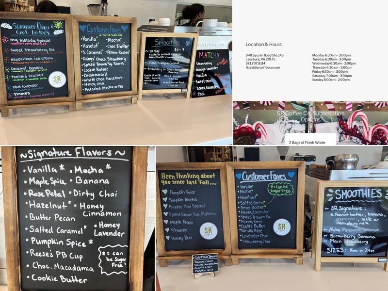 SR Coffee Co. Menu