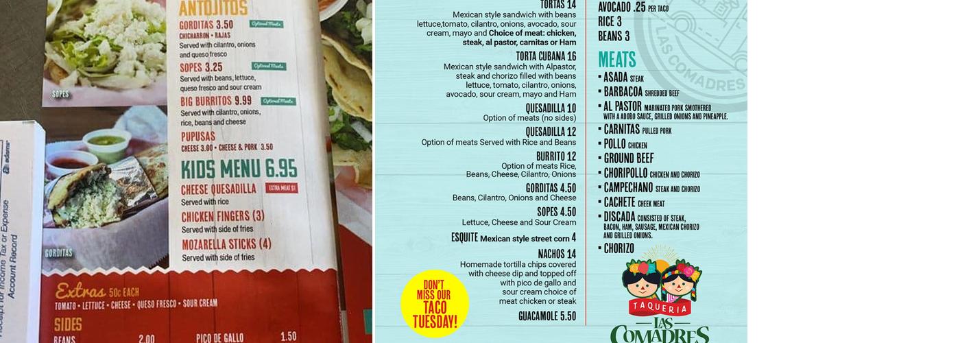 Taqueria Las Comadres Express Menu