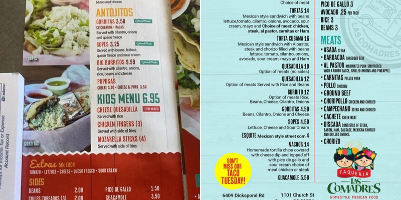 Taqueria Las Comadres Express Menu