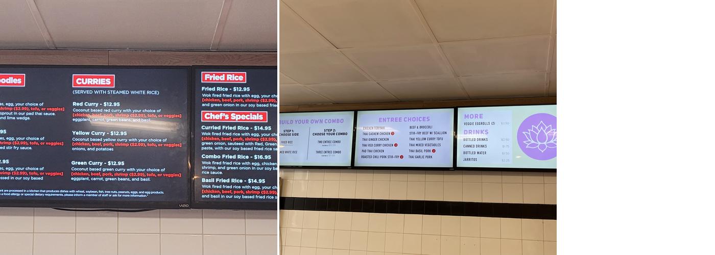 Thai Fusion Menu